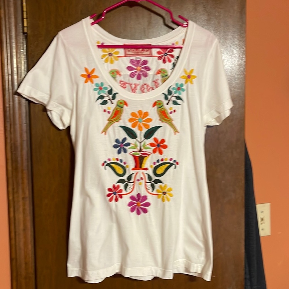 Johnny Was/JWLA embroidered T-shirt